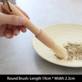 Pinceau à pâtisserie rond en hêtre 19cm x 2,3cm pour la cuisine et la cuisson - Pinceau Rond en Bois de Hêtre (1343053)
