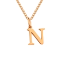 Elegant rose gold titanium steel necklace featuring a minimalist letter N pendant - Letter N / Rose Gold