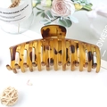 Oversized retro tortoiseshell hair claw clip in brown leopard pattern for elegant styling - Tortoiseshell Yellow