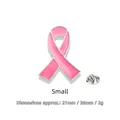 Broche ruban rose en émail pour la lutte contre le cancer du sein avec fermoir 21x26mm - Petit / Rose