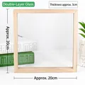Square wood frame 20x20cm with double-sided glass for pressed flowers and specimens - Double Layer 20x20cm