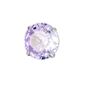 Titanium piercing stud featuring a brilliant purple round-cut crystal in a silver claw setting - 6mm Blue-Purple Zircon (Accessory 029)
