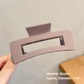 Matte morandi purple square hollow claw clip made of durable acrylic material - Diameter Approx 11cm / 3# Brown Square Clip