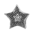 Vintage silver star charm bead with central sparkling diamond for DIY jewelry - Vintage Five-pointed Star Rhinestone Bead
