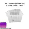 Stampo per candele rettangolare a bolle, misura piccola in silicone traslucido per fai-da-te - Rettangolare - Piccolo / Bianco Semitrasparente