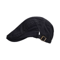 Boina clásica negra de algodón vintage con hebilla de metal bronce ajustable - Negro