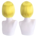 Korte gele bob pruik voor cosplay, verdikt synthetisch haar op model, 30 cm multifunctioneel - Geel