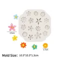 White silicone flower mold with 13 rose cavities for fondant and cake decoration - 1# Flower Combo / Gray