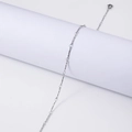 Textured silver stainless steel box chain necklace with a small lobster clasp on white stand - 45+5cm / 2mm Textured Stick Chain / Steel