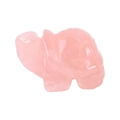 Figura de tortuga tallada a mano en cuarzo rosa natural con acabado de cristal pulido liso - Cuarzo rosa / S