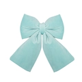 Large mint green velvet 3D decorative bow with elegant long hanging ribbons - Emerald