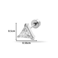 Silver stainless steel triangle zircon screw stud earring with 0.5cm dimension - Triangle Style (0158-2#) / Silver