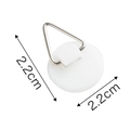 Gancio adesivo bianco da 2,2cm per piatti in plastica con anello triangolare - Rotondo / Senza Adesivo
