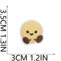 Detail showing 3.5cm mini cartoon yellow character embroidery patch size dimensions - Cartoon Character Style (4)