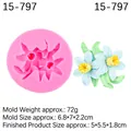 Stampo in silicone per narcisi e fiori in resina per decorazioni di torte fai-da-te - Stile 3#15-797 / Rosa