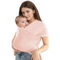 Breathable soft cotton baby wrap carrier in pink finish for newborn front-carrying use - Ginger Yellow