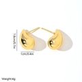 Detailansicht der 14K vergoldeten Tropfenohrringe mit Maßen 1,8 cm x 1 cm und Gewicht von 4g - EH162 Goldene Stromlinienförmige Träne