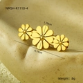 Dettaglio della molletta per capelli a fiori dorati con misure e peso del prodotto - Stile Semplice Tre Fiori Oro