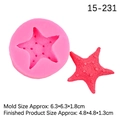Pink starfish silicone mold for ocean fondant cake toppers and DIY resin crafts - 3#--Large Starfish--Pink