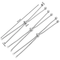 Silver adjustable slider bead chain for DIY jewelry making with precise measurements - 10.5cm / Steel