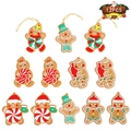 Set of 12 classic Christmas gingerbread man ornaments with colorful festive hats - Classic Combo Set (12Pcs)