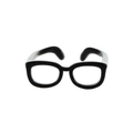 Anillo minimalista de gafas negras con líneas gruesas y diseño de banda abierta ajustable - Forma de Gafas (03哑黑8285) / Negro