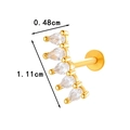 Clou d'oreille en titane doré avec cinq zircons en forme de goutte en arc de cercle - Style Arc à Cinq Zircons (0195-2#) / Doré