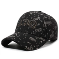 Black baseball cap with gold ARQ embroidery and grey all-over print details - Adjustable / Black
