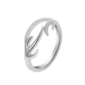 Elegant antler-shaped silver ring featuring a delicate nature-inspired twig design - Bright Silver