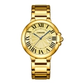 Orologio al quarzo dorato con quadrante champagne, lancette blu e cinturino in metallo - Cinturino in Acciaio Inossidabile Oro Quadrante Oro