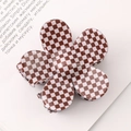 Coffee White Checkerboard 7cm Flower Claw