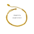 Detail view of gold double chain bracelet showing 2.7g weight and 16+5cm length - Style 2 (Gold Double Chain)
