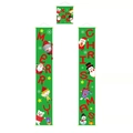 Set di striscioni natalizi verdi con disegni di Babbo Natale e pupazzo di neve - Stile Verde Artistico-Set da 3 / Verde