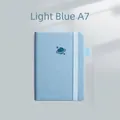 A7 light blue mini notebook with star planet pattern and elastic strap closure - A7 / 1 Pack - Planet Logo / Light Blue