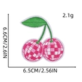 Kirsch-Stickpatch in Rosa-Karo-Optik, Maße 6,6x6,5 cm, für DIY-Kleidungsdekoration - 1# Schachbrett Kirsche
