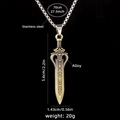Herenketting met bronzen zwaardhanger van roestvrij staal en gedetailleerde afmetingen - 70cm Stalen Ketting / Brons