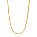 Vintage gold-finish alloy snake bone chain necklace with a minimalist glossy texture - 40cm+5cm / Gold