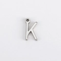 Polished silver stainless steel letter K pendant charm for DIY jewelry making - K (Bracelet Accessory) / Steel