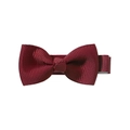 Classic dark red grosgrain ribbon bow hair clip with silver metal duckbill grip - Dark Red (33)