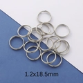 Polished silver stainless steel double loop keyrings 1.2x18.5mm for DIY jewelry making - 1.2*18.5mm Steel Color