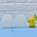 S-size silicone mold for DIY Christmas bear candle with textured hat and scarf details - Bear Style (S#) / S