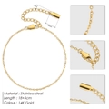 Cavigliera minimalista in acciaio inossidabile placcato oro 14K con chiusura a moschettone - Oro 18+5cm