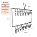 Stendibiancheria in acciaio inox con 20 mollette, spessore 4,0mm, lungo 45cm - 2 Strati 20 Clip Originale