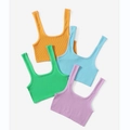 Crop top in maglia a coste senza cuciture in arancione, verde, blu e viola - S / Azzurro