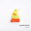 Miniature yellow and orange snowflake knitted hat decoration for DIY Christmas crafts - Yellow Snowflake Knitted Hat