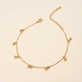Detail of 18K gold plated bead bracelet with adjustable lobster clasp and polished finish - Bead Ball Bracelet
