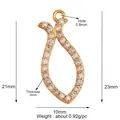 Pendentif queue de dauphin doré avec strass blancs mesurant 23x10mm et pesant 0,92g - K641579-Gold Fish