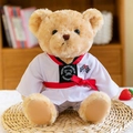 Ours en peluche Taekwondo avec uniforme blanc et ceinture rouge, peluche de qualité pour cadeau - Ours Taekwondo - Ceinture Rouge / 25cm