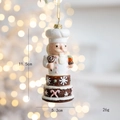 Gingerbread nutcracker chef Christmas tree ornament, 11.5cm tall gingerbread figurine - Cake Nutcracker Chef