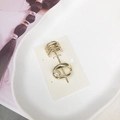 Minimalist golden alloy hair clip set featuring pearl accent on a polished oval piece - 17# Gold 2-Piece Set
